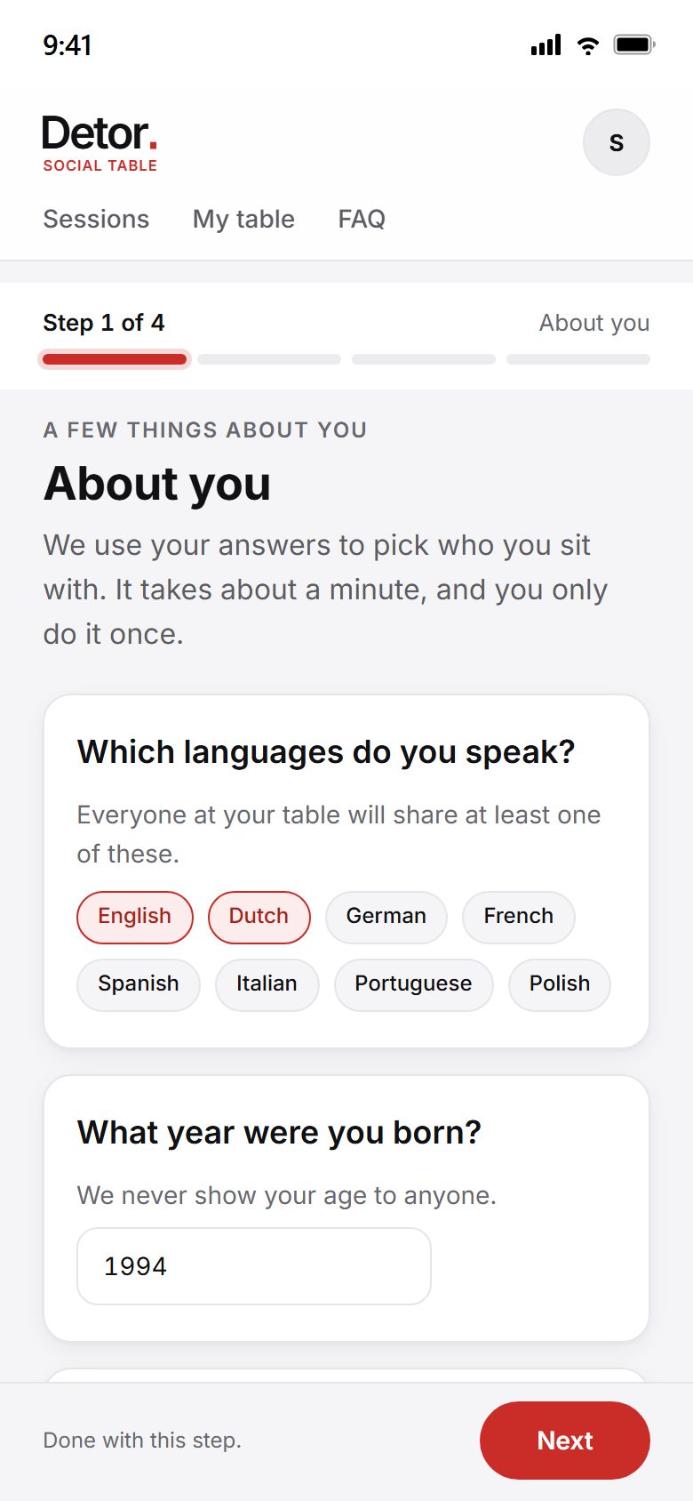 The questions you answer once