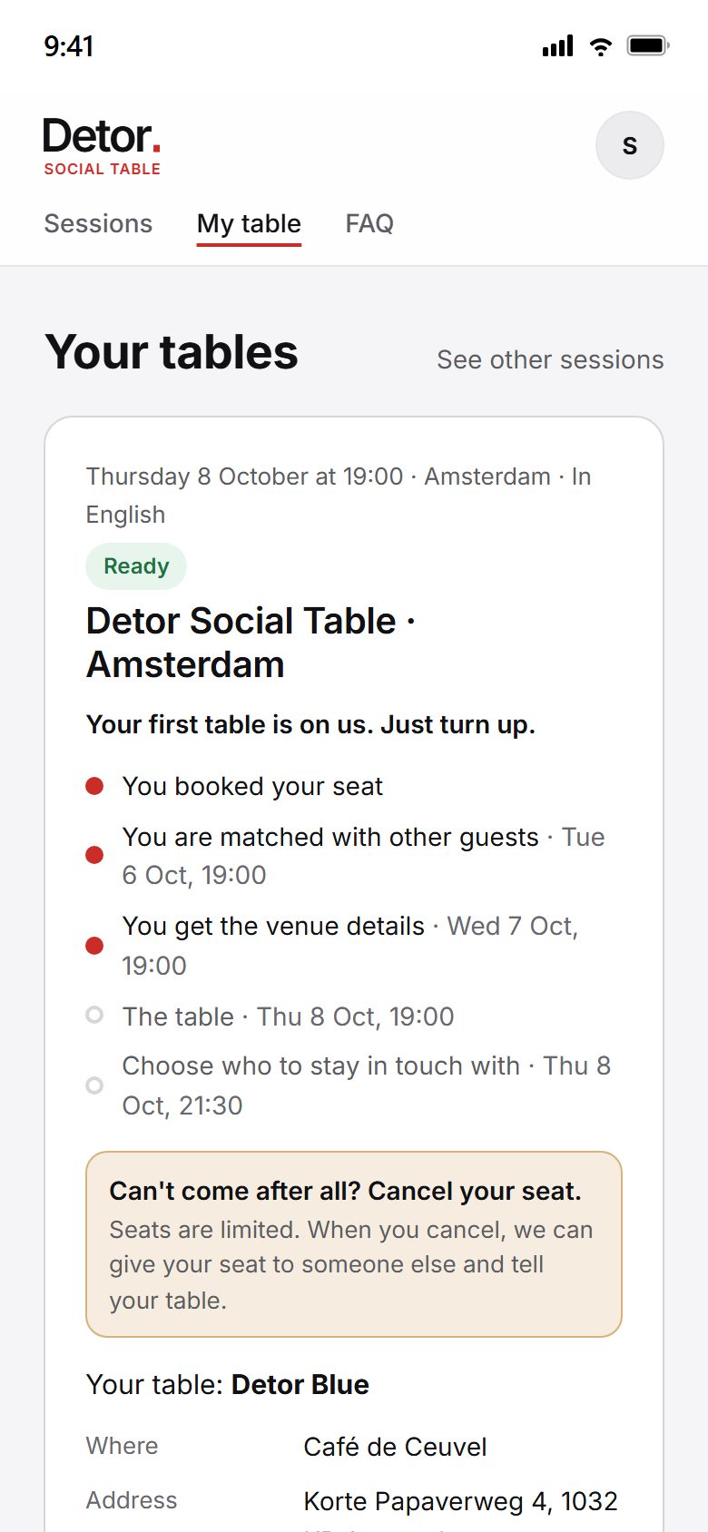 Your table, shared a day before